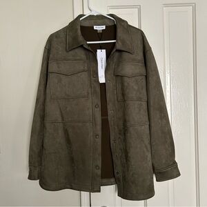 Calvin Klein Faux Suede Shirt Jacket, M